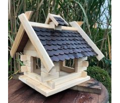 Darlux Ptačí budka rustik, světlé dřevo, černá střecha