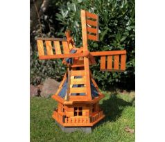 DARLUX Šestihranný zahradní větrný mlýn DARLUX vyrobený ze dřeva s vrtulí s kuličkovými ložisky