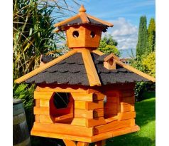 Darlux Ptačí budka dřevěná velikost XXL možno dokoupit trojnohý stojan černá bez